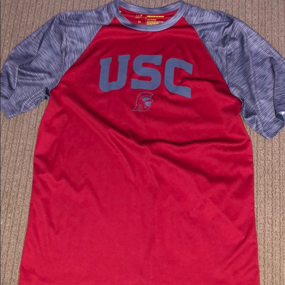 USC dri fir short sleeve red/grey design